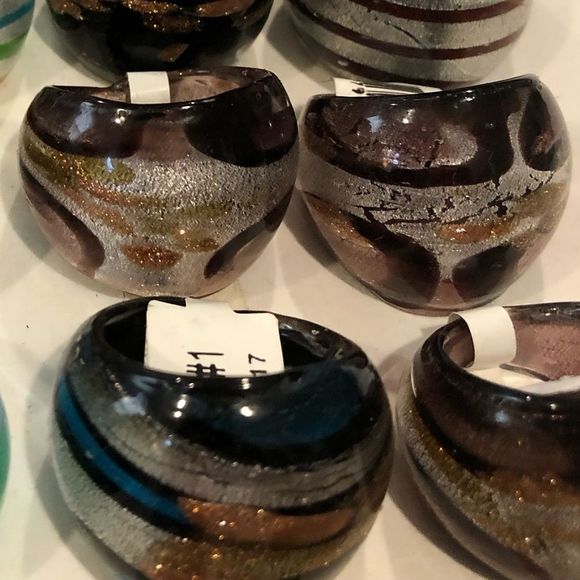 Women’s Hand Blown Glass Rings Sizes 5.25 - 8 - Picture 5 of 13